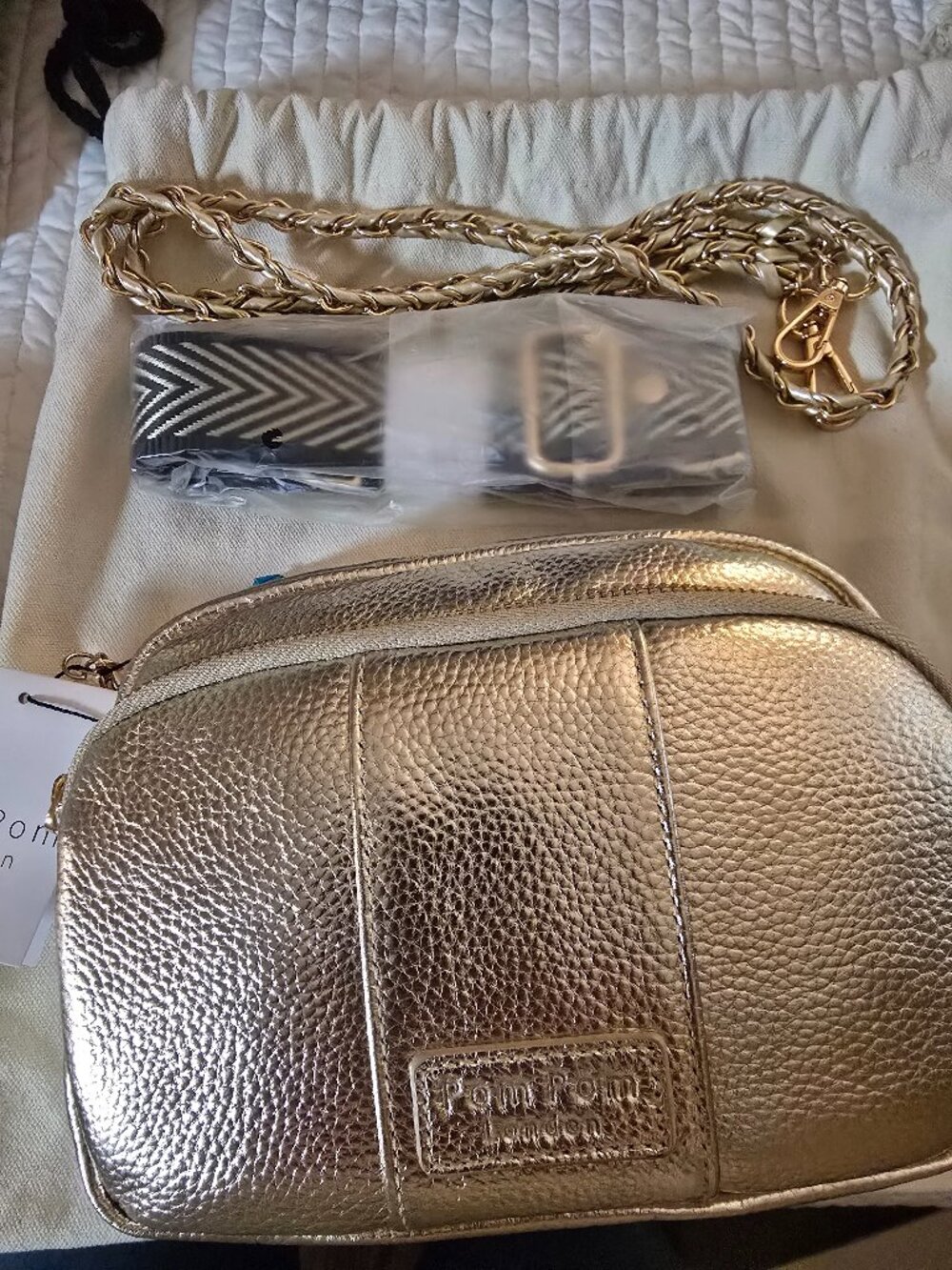Pom Pom London Leather Original Crossbody Bag
